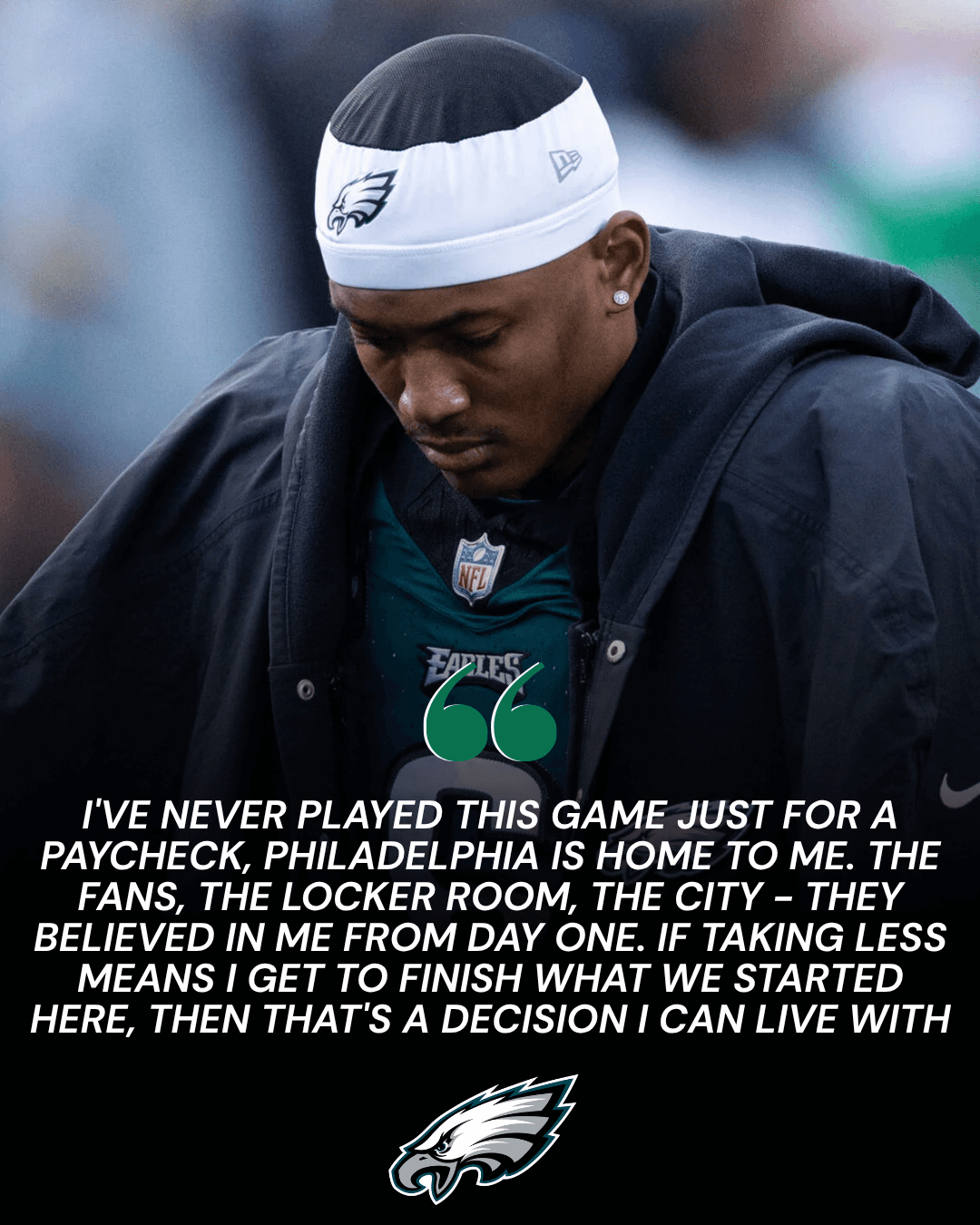 BREAKING: This isn’t about money anymore — it’s about legacy & unfinished business.🤲 DeVonta Smith didn’t talk about touchdowns or contract numbers — he talked about heart🥰. The kind of heart that beats loudest when you hear that Philadelphia crowd, when the teammates you grew with become family, when the city becomes part of who you are. 🦾In Philadelphia, he’s not just a WR — he’s a symbol of grit, leadership, and unwavering loyalty. And now, he’s willing to trade half his paycheck just to stay where he feels he truly belongs.-hihehu