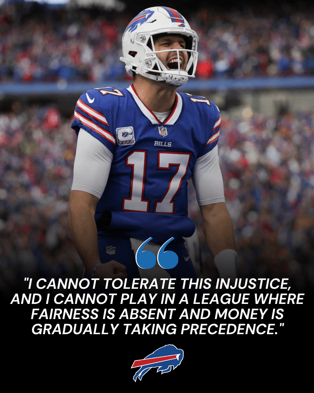 💔 BREAKING NEWS: Josh Allen has officially announced his permanent retirement from the Buffalo Bills following a series of heated controversies during the playoffs against the Broncos. “I have my reasons,” the Bills star declared—words that have left fans utterly heartbroken. However, the NFL’s subsequent actions regarding Allen have only intensified internal tensions, sparking online protests and raising troubling questions about how a team should handle one of its franchise players.-hihehu